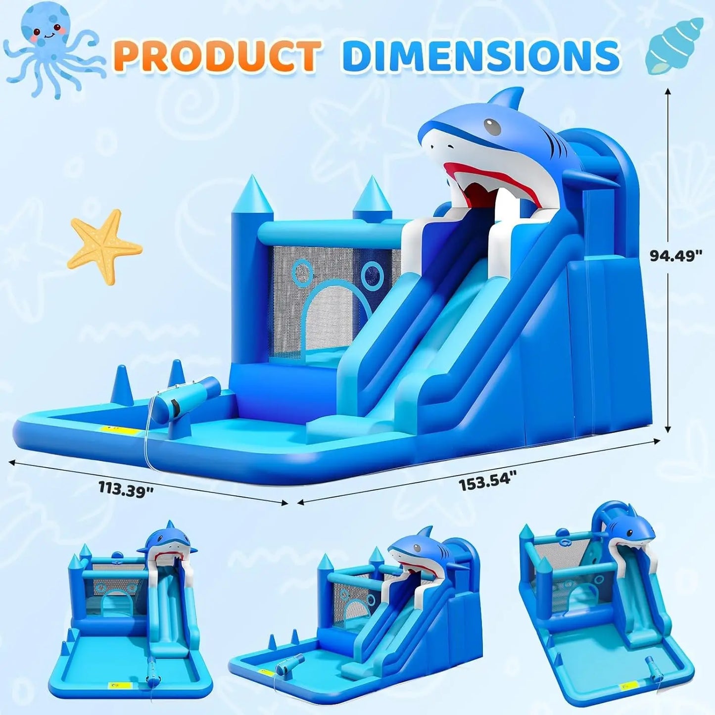 Inflatable Water Slide 7 in 1 Backyard Bounce House