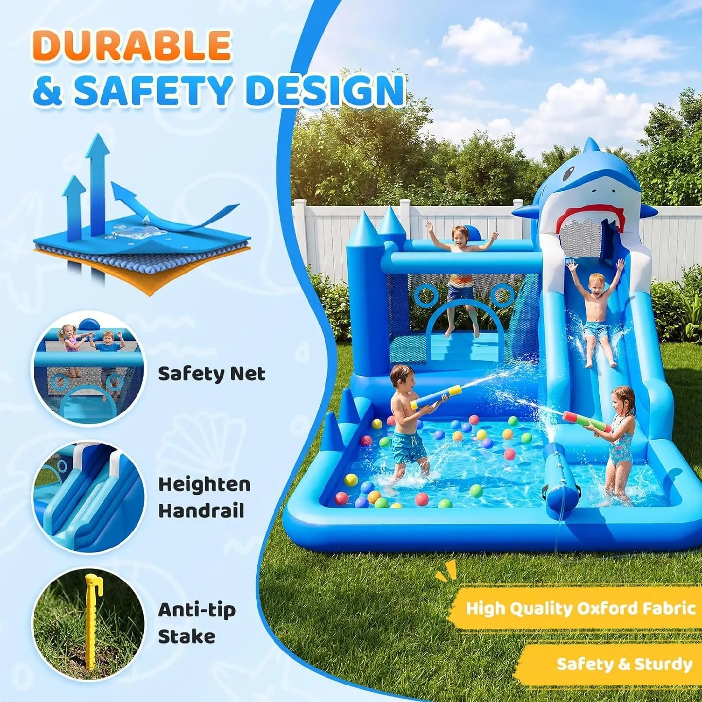Inflatable Water Slide 7 in 1 Backyard Bounce House